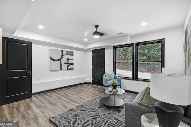 sitting room featuring hardwood / wood-style flooring