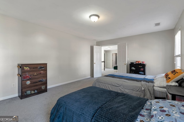 bedroom with carpet floors