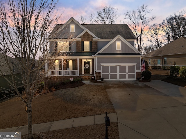 view of front of house featuring covered porch