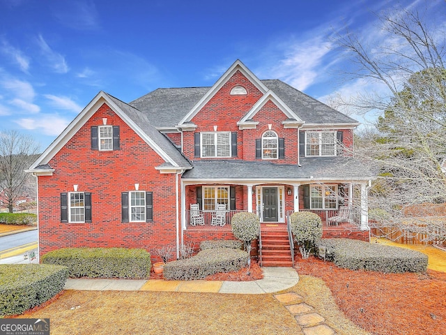 view of front of home featuring covered porch