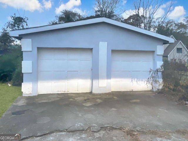 view of garage