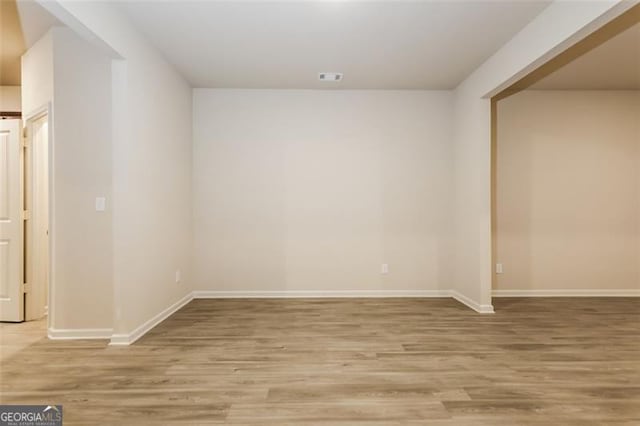 empty room featuring light wood-type flooring