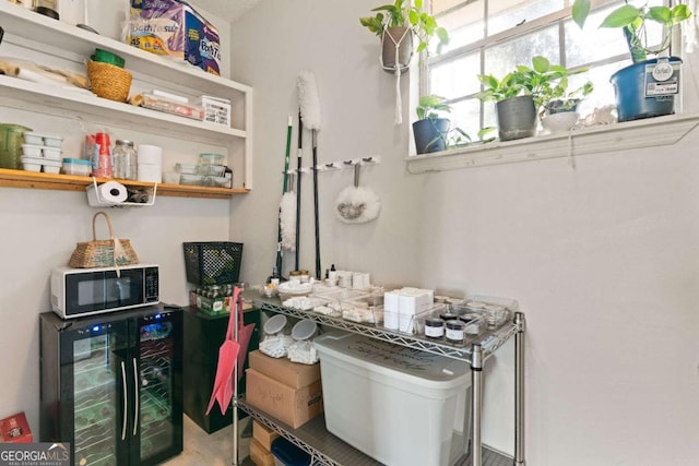 interior space featuring wine cooler