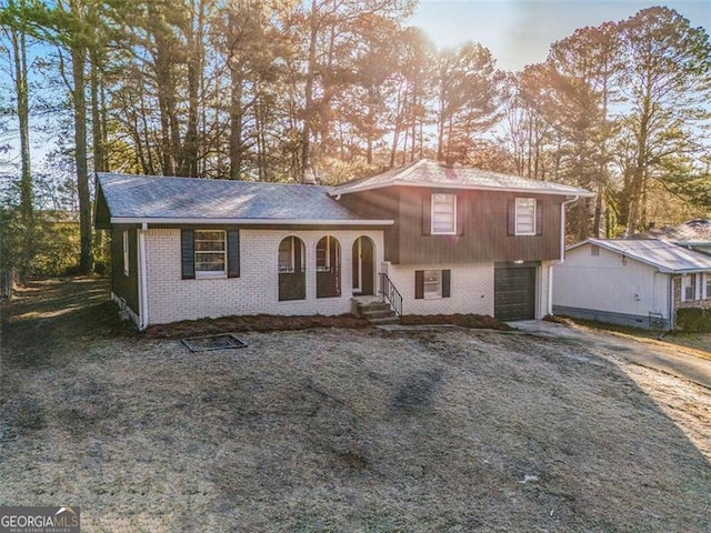 tri-level home with a garage