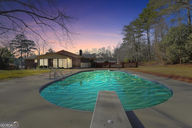 105 Skyline Dr, Barnesville, GA 30204 - pool featuring a diving board and fence