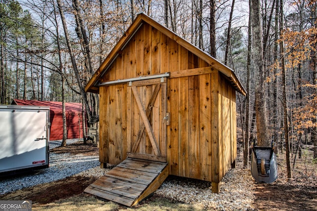 view of shed