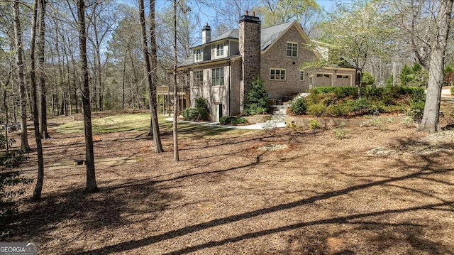 exterior space featuring a garage