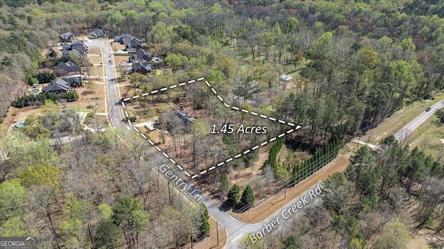 aerial view with a forest view