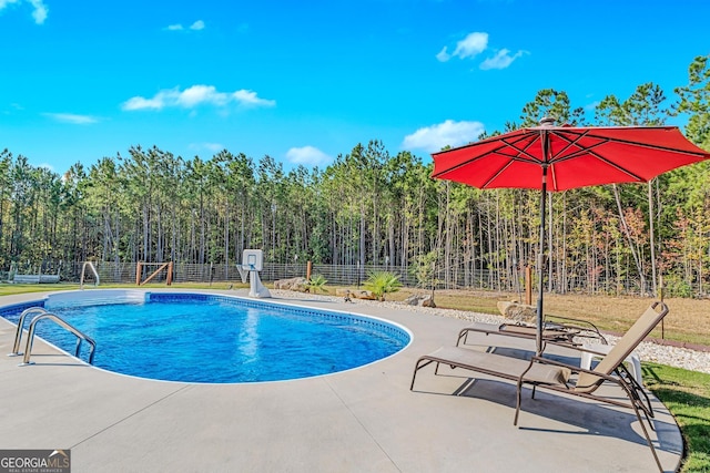 view of pool featuring a patio area