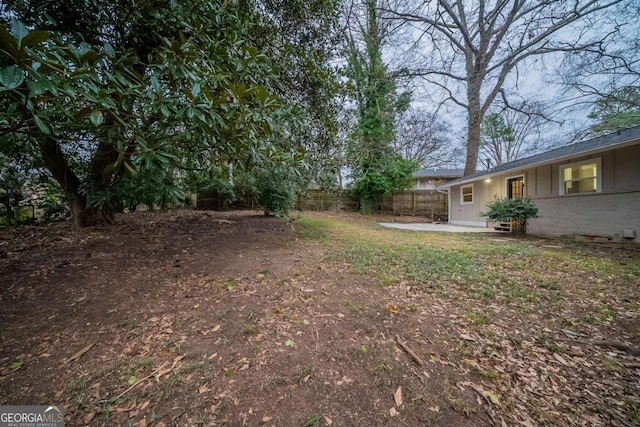 view of yard featuring a patio