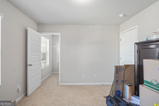 interior space with light colored carpet