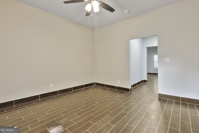 empty room with ceiling fan