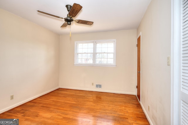 unfurnished bedroom with light wood-type flooring