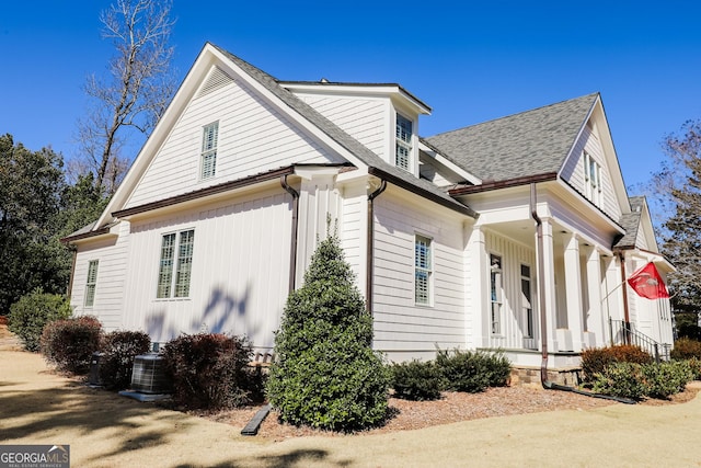 view of home's exterior featuring cooling unit