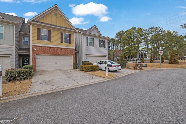 view of front of house with a garage