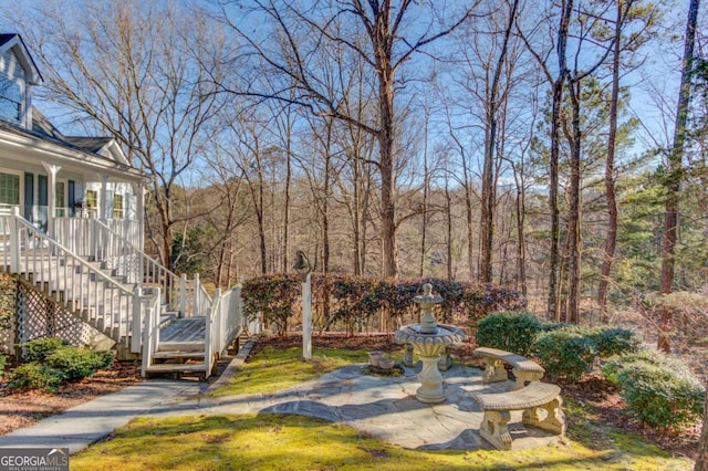 view of yard with a patio area