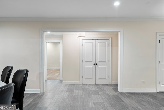 interior space with ornamental molding