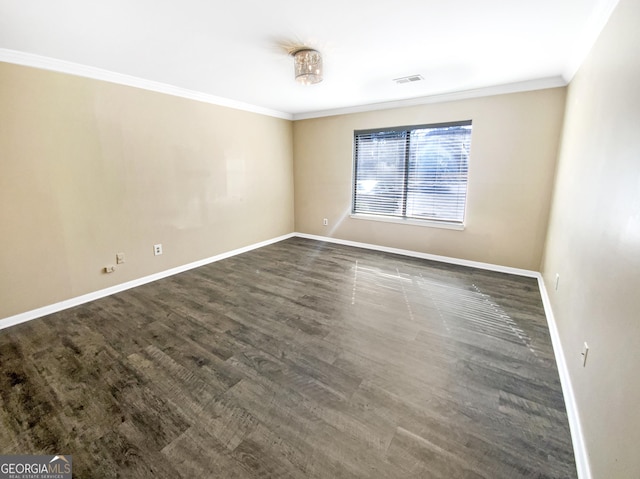 2064 Powers Ferry Trce SE, Marietta, GA 30067 - empty room with crown molding, baseboards, and dark wood-style floors