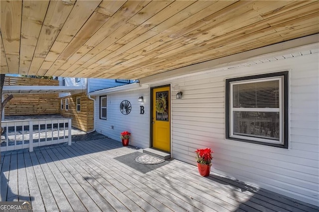 view of wooden deck