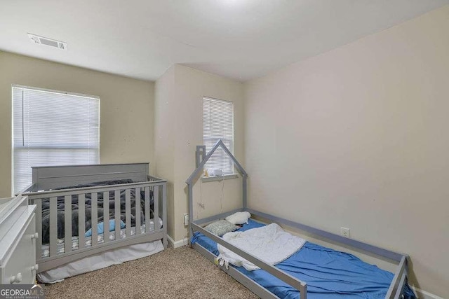 bedroom with carpet