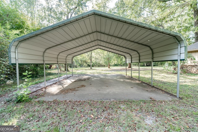 view of parking with a carport