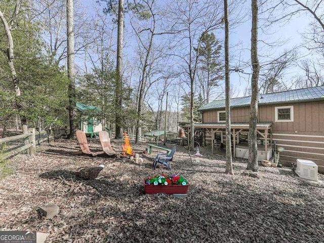 view of yard featuring a playground