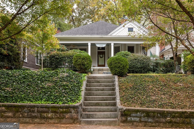 view of front of property with a porch