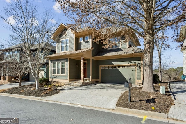 view of front of property featuring a garage