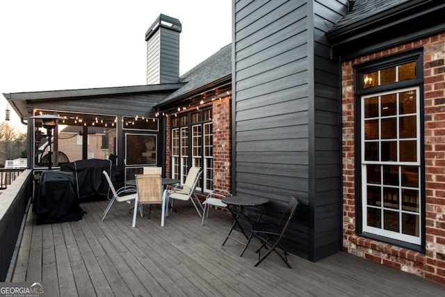 deck featuring area for grilling