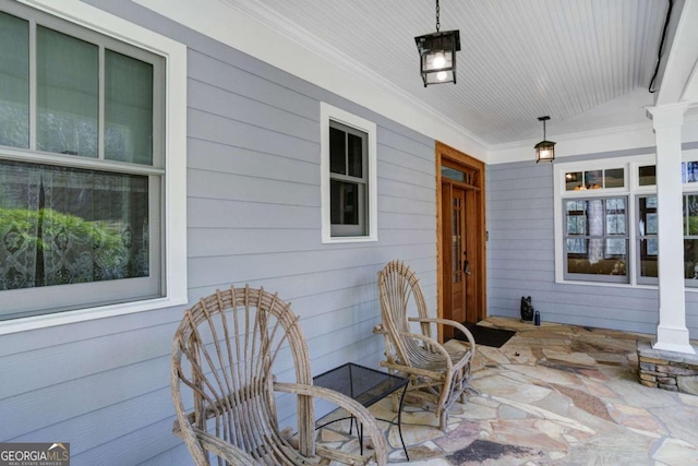 view of patio with covered porch