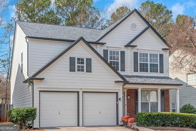 view of front of home with a garage