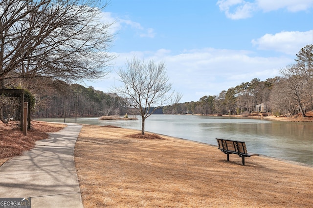 view of home's community featuring a water view