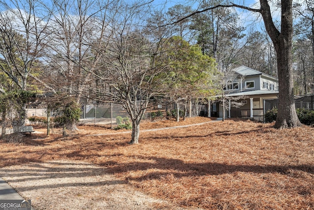 view of yard with a porch