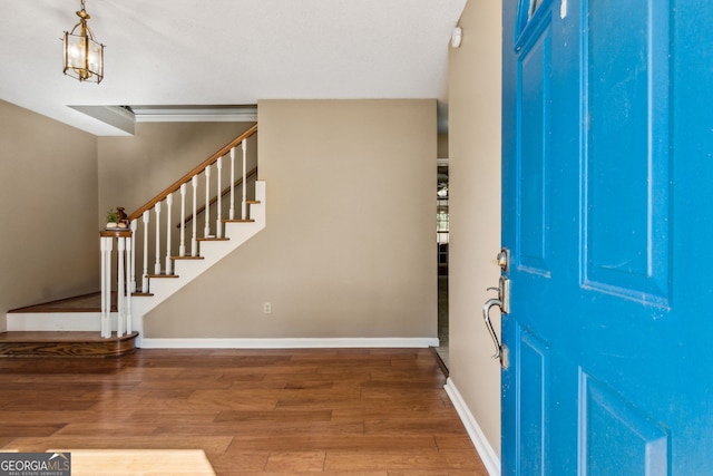 entryway featuring hardwood / wood-style floors