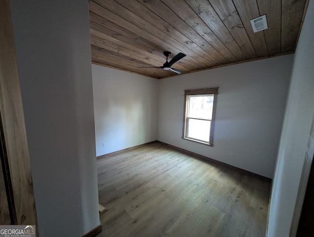 1117 Poor House Mountain Trl, Murphy, NC 28906 - empty room with wood ceiling, hardwood / wood-style floors, and a ceiling fan