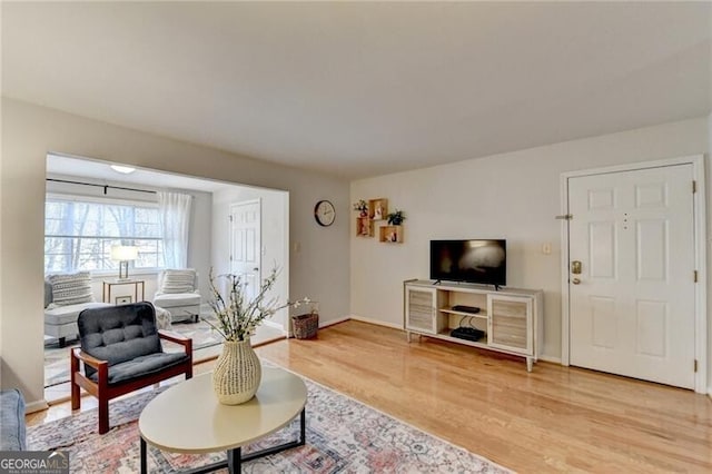 living room featuring hardwood / wood-style floors