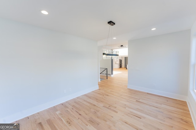 empty room featuring light wood-type flooring