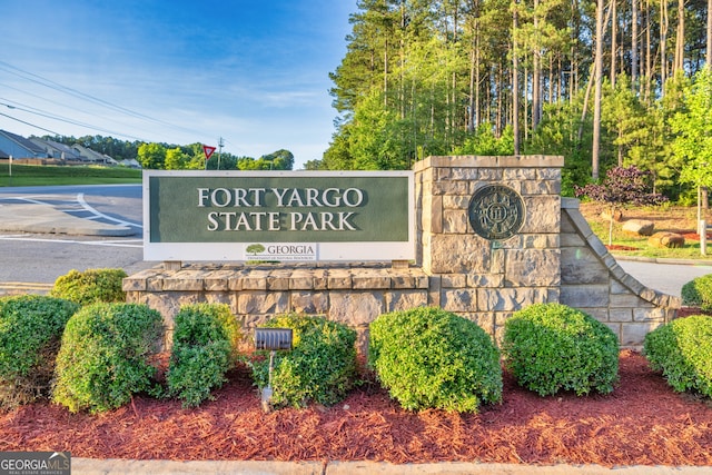 view of community sign