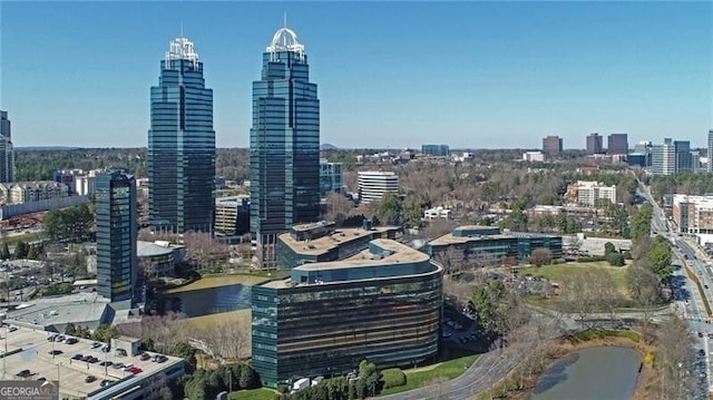 view of city with a water view