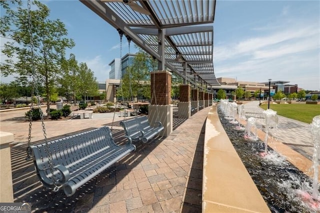 view of patio with a pergola