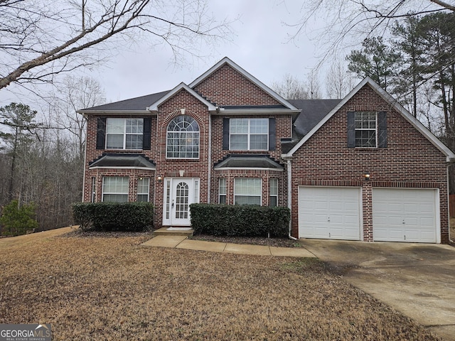 view of property with a garage