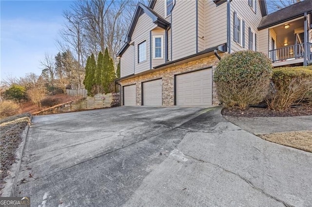 view of home's exterior with a garage