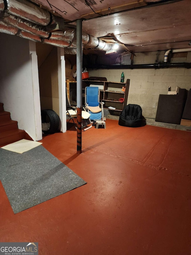 view of basement