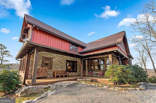 view of front of home with a patio area