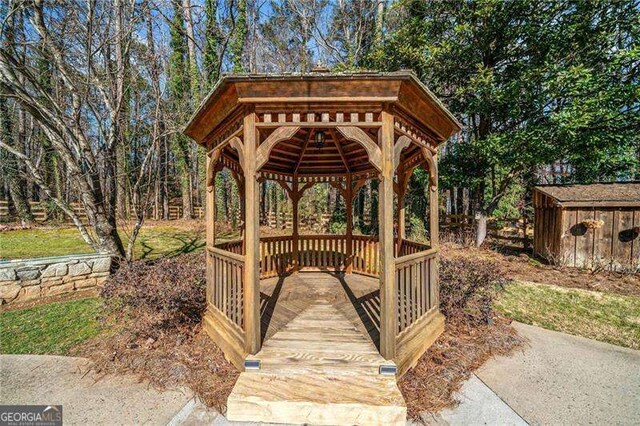 view of community featuring a gazebo