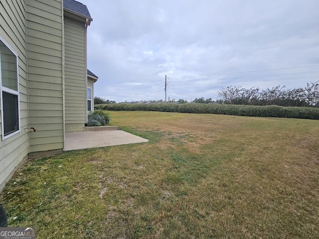 view of yard with a patio area