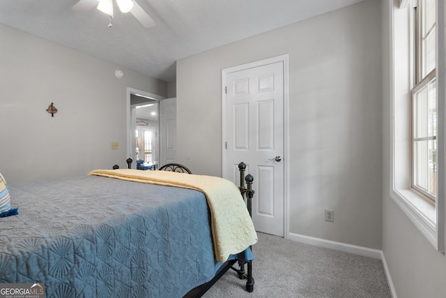 373 Pineywoods Dr, Wedowee, AL 36278 - bedroom with carpet flooring and a ceiling fan