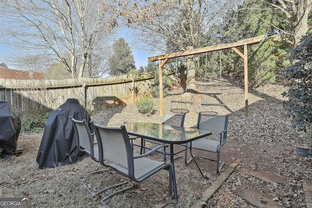 view of patio / terrace featuring a grill