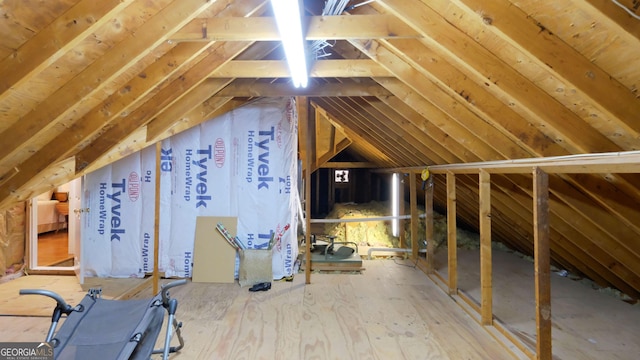 view of attic