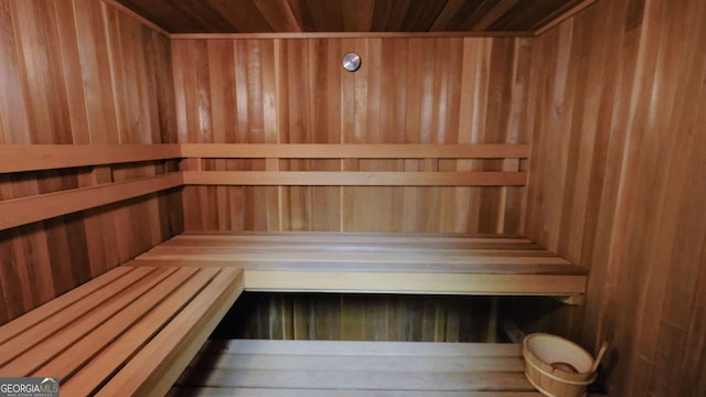 view of sauna